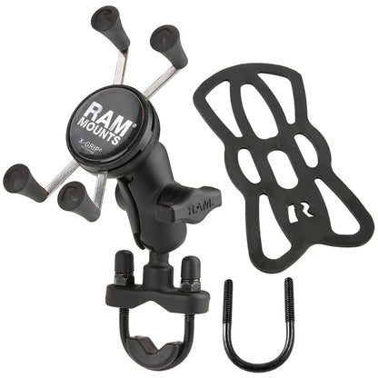 X-Grip® Motorcycle Phone Mount with Handlebar U-Bolt Base Medium Arm for Motorcycle, ATV/UTV, Bike - RAM-B-149Z-A-UN7U